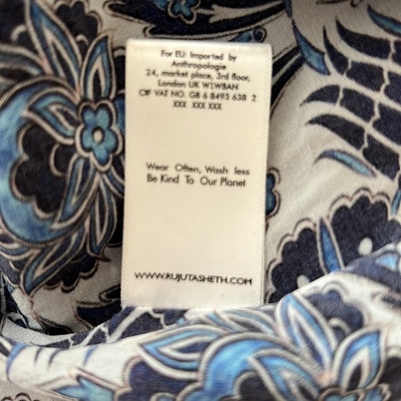 RUJETA SHETH Marie Cinch CAFTAN Blue Dress, Size M/L - Picture 6 of 7